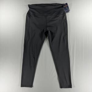 Tommie Copper Leggings Womens XL Black Lower Back Support Compression Pants